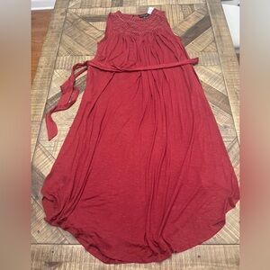 Lane Bryant Crochet-Yoke Fit & Flare Maxi Dress in red